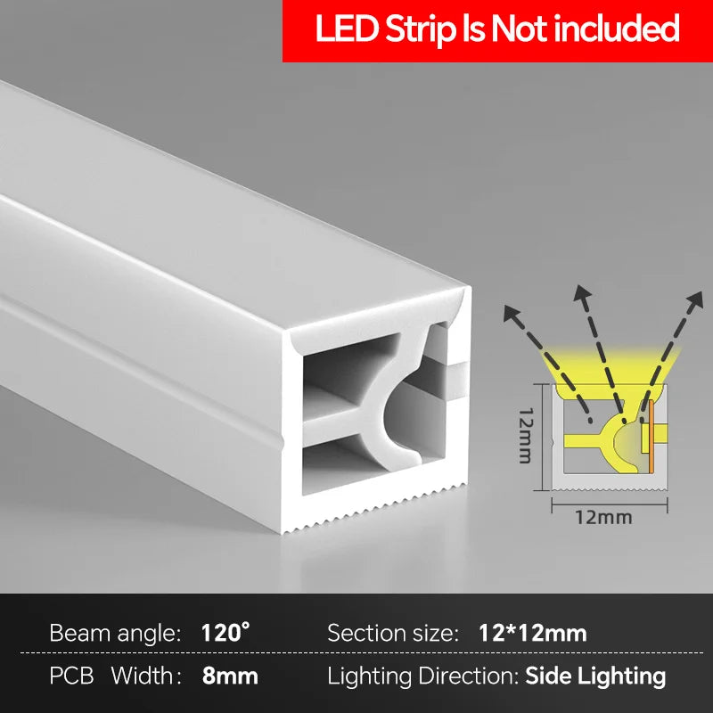 Side Bend Silicone Front Emitting LED Light Channel Flexible Holder Cabinet Kitchen Wardrobe Shelf Lighting