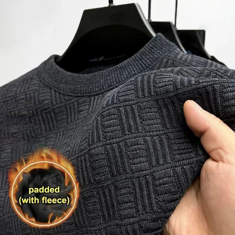 Spring Autumn Pure Wool Pullover Sweater Men O-neck Long-sleeve Cashmere Knitwear Male Clothing Knitted Sweaters Mens Outwear