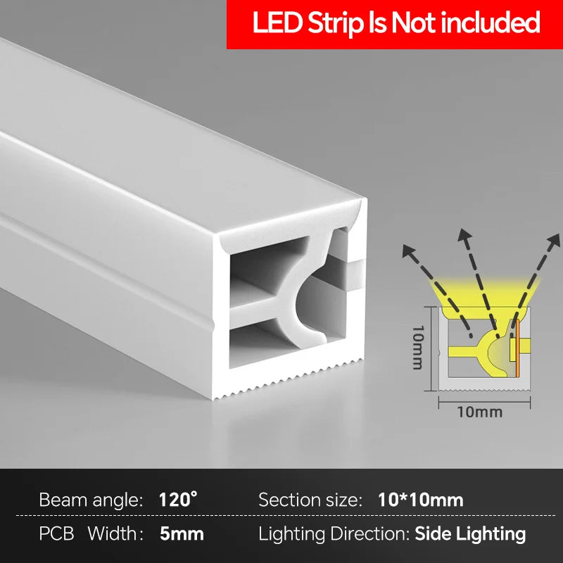 Side Bend Silicone Front Emitting LED Light Channel Flexible Holder Cabinet Kitchen Wardrobe Shelf Lighting