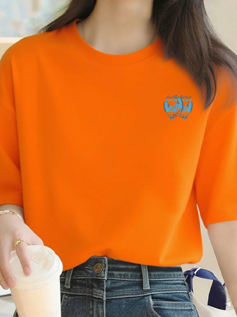 2025 Summer Luxury fashion Milan brand printed T-shirts, pure cotton round-neck casual and trendy Y2K high-end and high quality