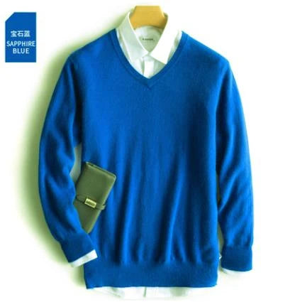 Classic Pullover V-Neck Sweater Men 2024 Autumn Winter Cashmere Cotton Blend Warm Jumper Clothes Pull Homme Man Hombres Sweater