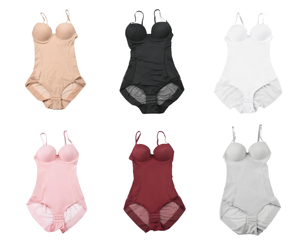 Bodysuit Women Shapewear Body Shaper With Cup Compression Bodies Belly Sheath Waist Trainer Reductive Slimming Underwear