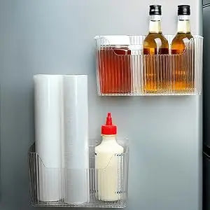 Cloududa Cabinet Door Organizer 1Pcs Adhesive Wall Mounted Organizer Bins Clear Storage Caddy Stackable Basket