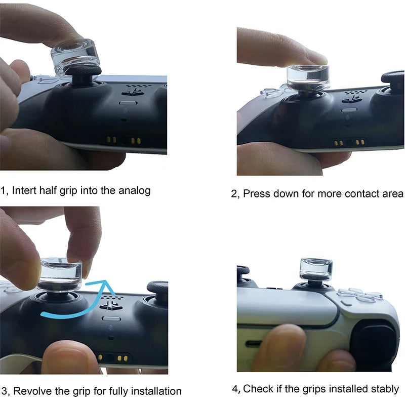 2PCS For PS5 PS4 Xbox One S Xbox Series X/S Joystick Thumbstick Case Transparent Clear Silicone Thumb Stick Grip Cap