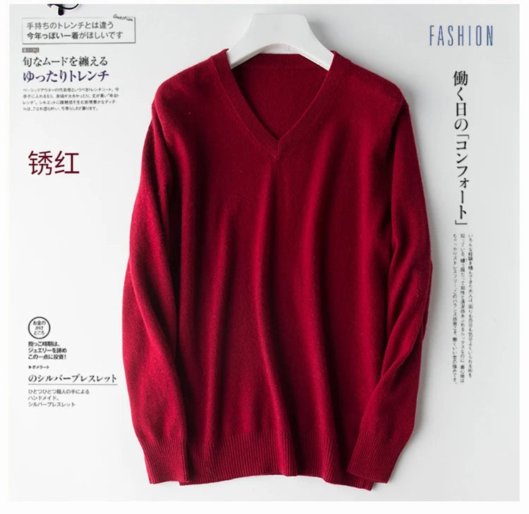 Classic Pullover V-Neck Sweater Men 2024 Autumn Winter Cashmere Cotton Blend Warm Jumper Clothes Pull Homme Man Hombres Sweater