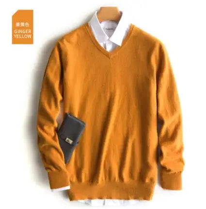 Classic Pullover V-Neck Sweater Men 2024 Autumn Winter Cashmere Cotton Blend Warm Jumper Clothes Pull Homme Man Hombres Sweater