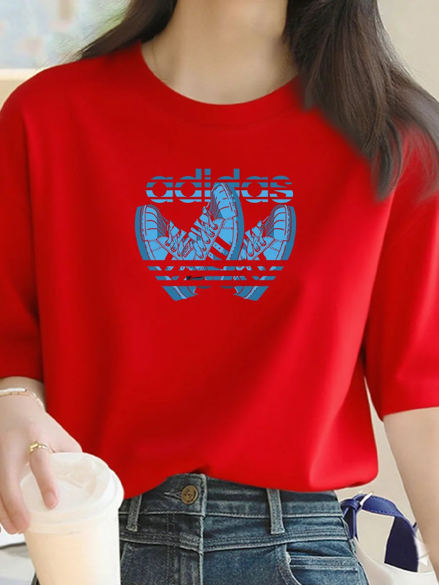 2025 Summer Luxury fashion Milan brand printed T-shirts, pure cotton round-neck casual and trendy Y2K high-end and high quality