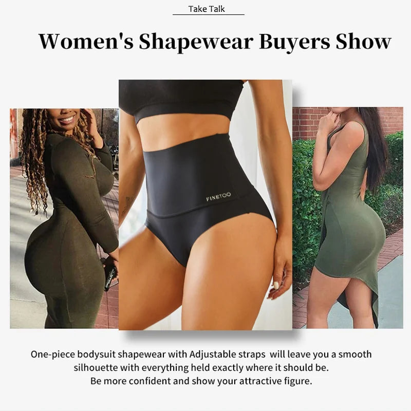 Women Sexy Seamless Shapewear Bodysuit Ice Silk Breathable Tummy Control Butt Lifter Briefs Female Slimming Underwear Finetoo