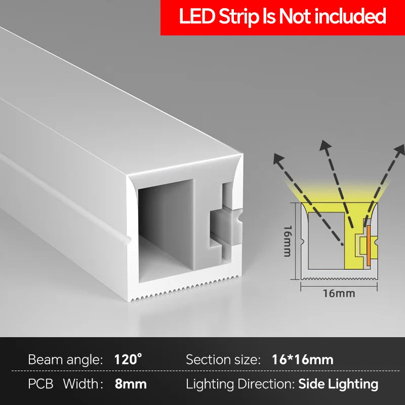 Side Bend Silicone Front Emitting LED Light Channel Flexible Holder Cabinet Kitchen Wardrobe Shelf Lighting