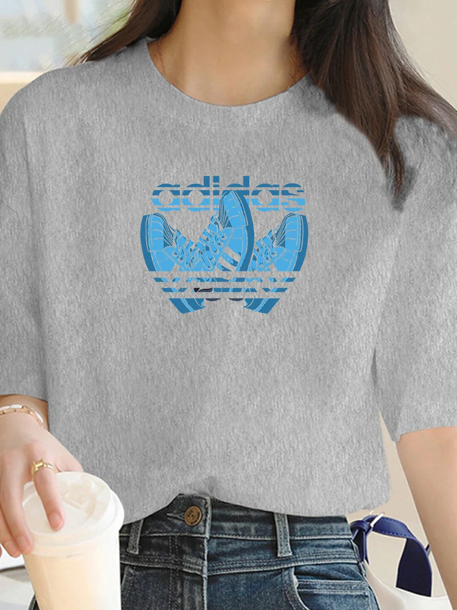 2025 Summer Luxury fashion Milan brand printed T-shirts, pure cotton round-neck casual and trendy Y2K high-end and high quality