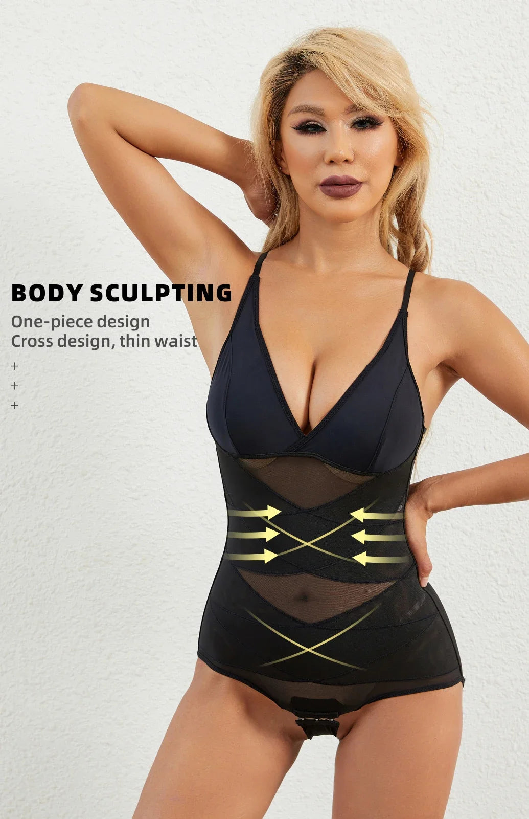 Girdles for Women Sculpting Bodysuit Cross Compression ABS Shaping Slimming Shapewear Full Body Shaper Tummy Control Faja Corset