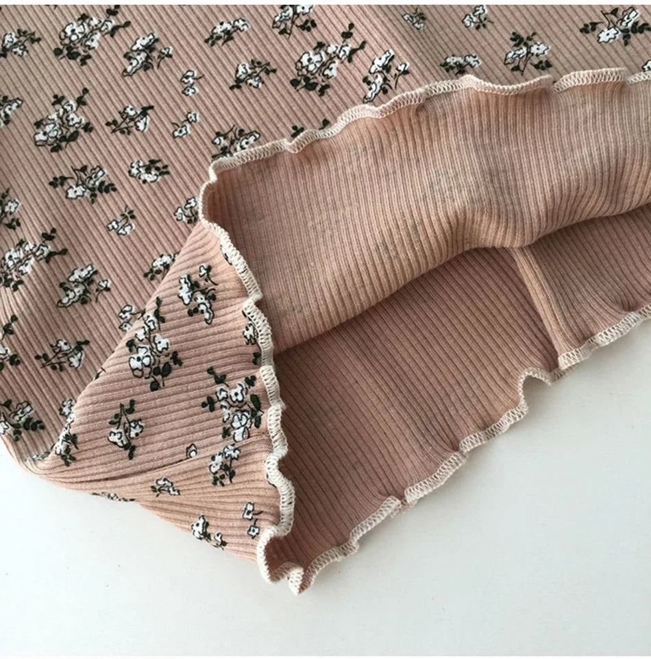 Girls Summer Pajamas Set Short Sleeve Shorts Floral Korean Style Rayon Two Piece Sleepwear Home Loungewear Kids Nightwear Outfit