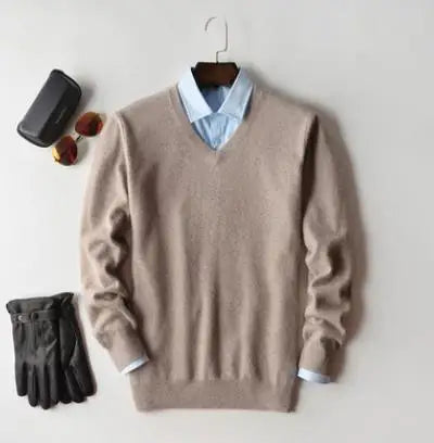 Classic Pullover V-Neck Sweater Men 2024 Autumn Winter Cashmere Cotton Blend Warm Jumper Clothes Pull Homme Man Hombres Sweater