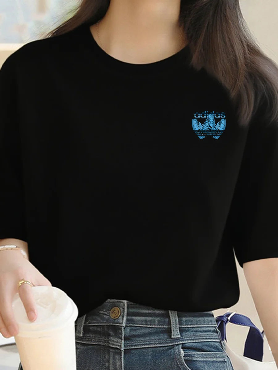 2025 Summer Luxury fashion Milan brand printed T-shirts, pure cotton round-neck casual and trendy Y2K high-end and high quality