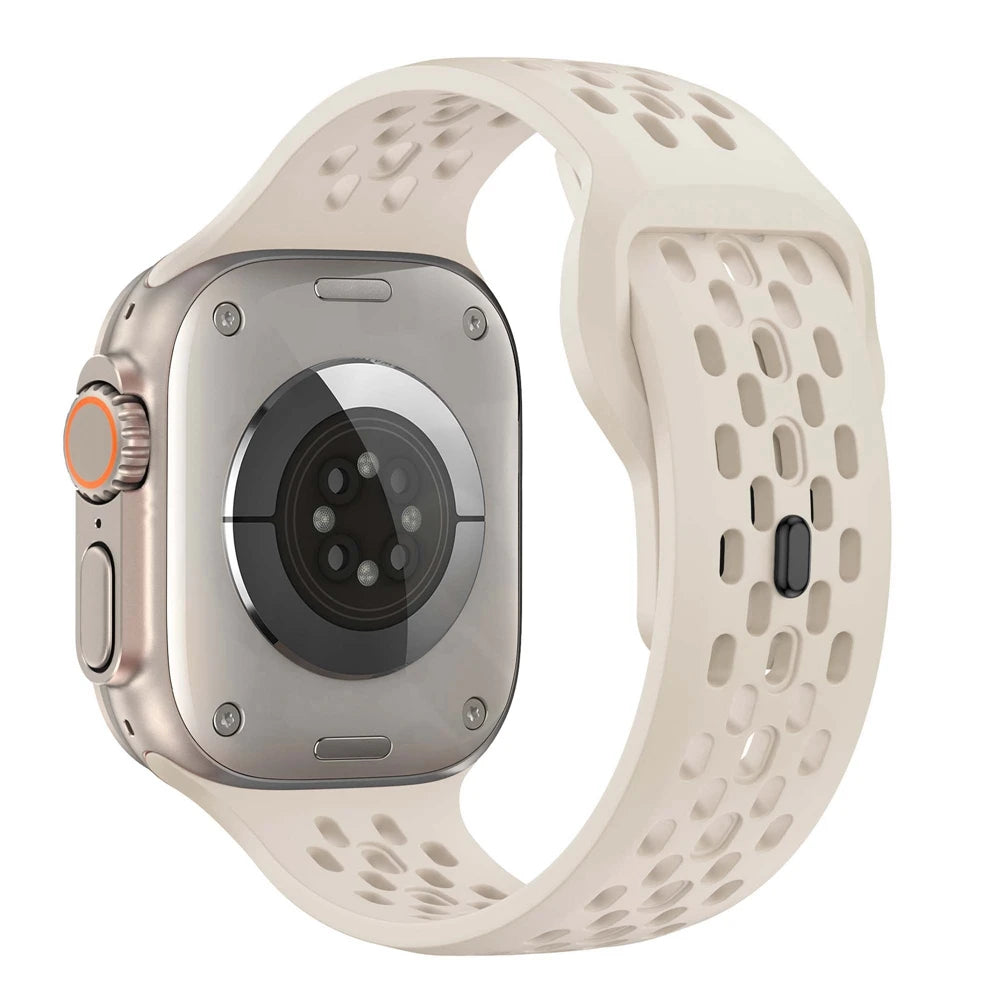 Silicone strap For iwatch series 9 8 7 6 5 4 3 SE Ultra 2 49mm Breathable Bracelet for Apple Watch 44mm 45mm 40mm 41mm 42mm 38mm