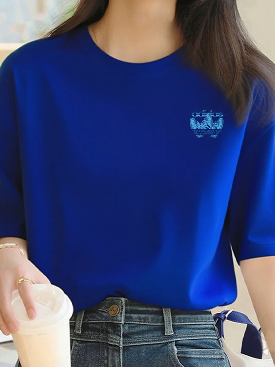 2025 Summer Luxury fashion Milan brand printed T-shirts, pure cotton round-neck casual and trendy Y2K high-end and high quality