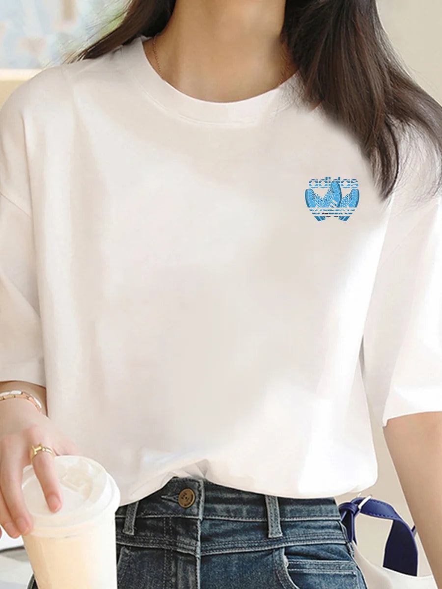 2025 Summer Luxury fashion Milan brand printed T-shirts, pure cotton round-neck casual and trendy Y2K high-end and high quality