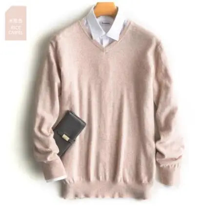 Classic Pullover V-Neck Sweater Men 2024 Autumn Winter Cashmere Cotton Blend Warm Jumper Clothes Pull Homme Man Hombres Sweater