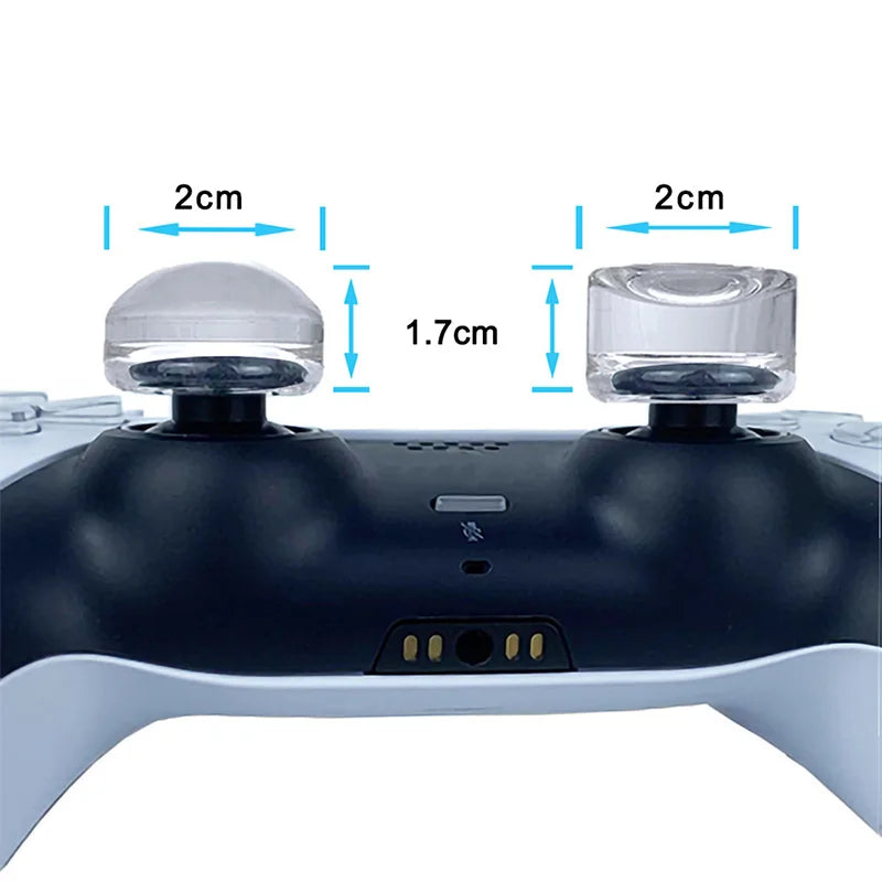 2PCS For PS5 PS4 Xbox One S Xbox Series X/S Joystick Thumbstick Case Transparent Clear Silicone Thumb Stick Grip Cap