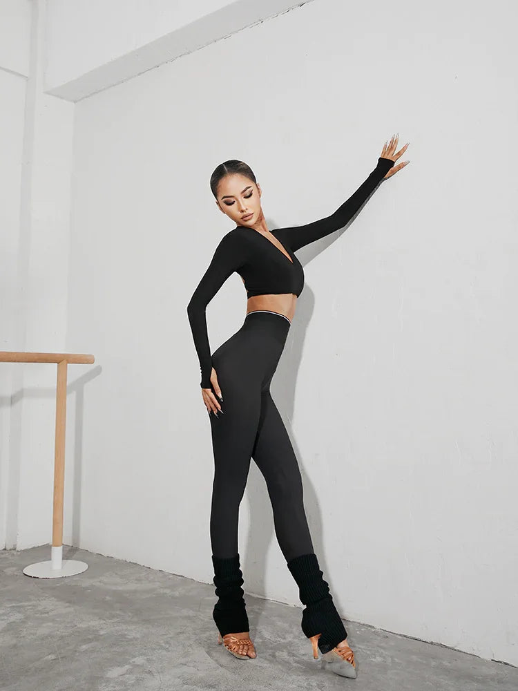 ZYM Winter Latin Dance Socks Leg  Ankle Warmer with Hole Ballet Accessories #WT