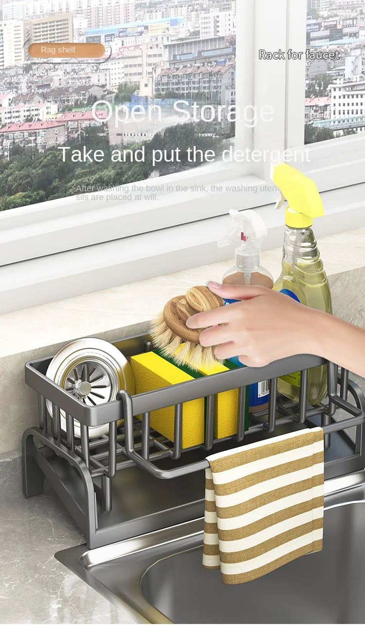 Kitchen Shelf Cleaning Cloth Storage Draining Rack Household Detergent Sponge Rack Water Sink Water Sink Water Sink Artifact
