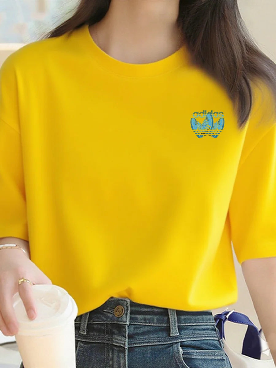 2025 Summer Luxury fashion Milan brand printed T-shirts, pure cotton round-neck casual and trendy Y2K high-end and high quality