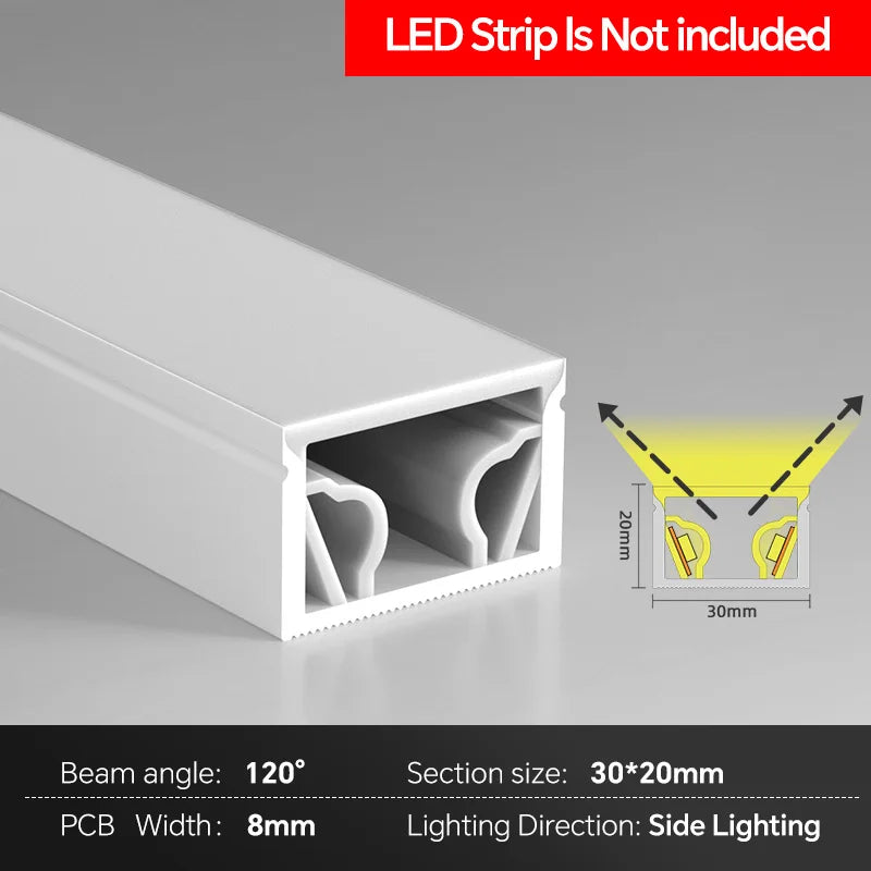 Side Bend Silicone Front Emitting LED Light Channel Flexible Holder Cabinet Kitchen Wardrobe Shelf Lighting