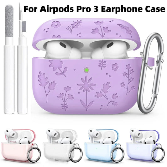 for AirPods Pro 3 Case Engraved Silicone Protector For AirPods Pro 3 Case Cover with Keychain Cleaner Kit for AirPod Pro 3rd Gen