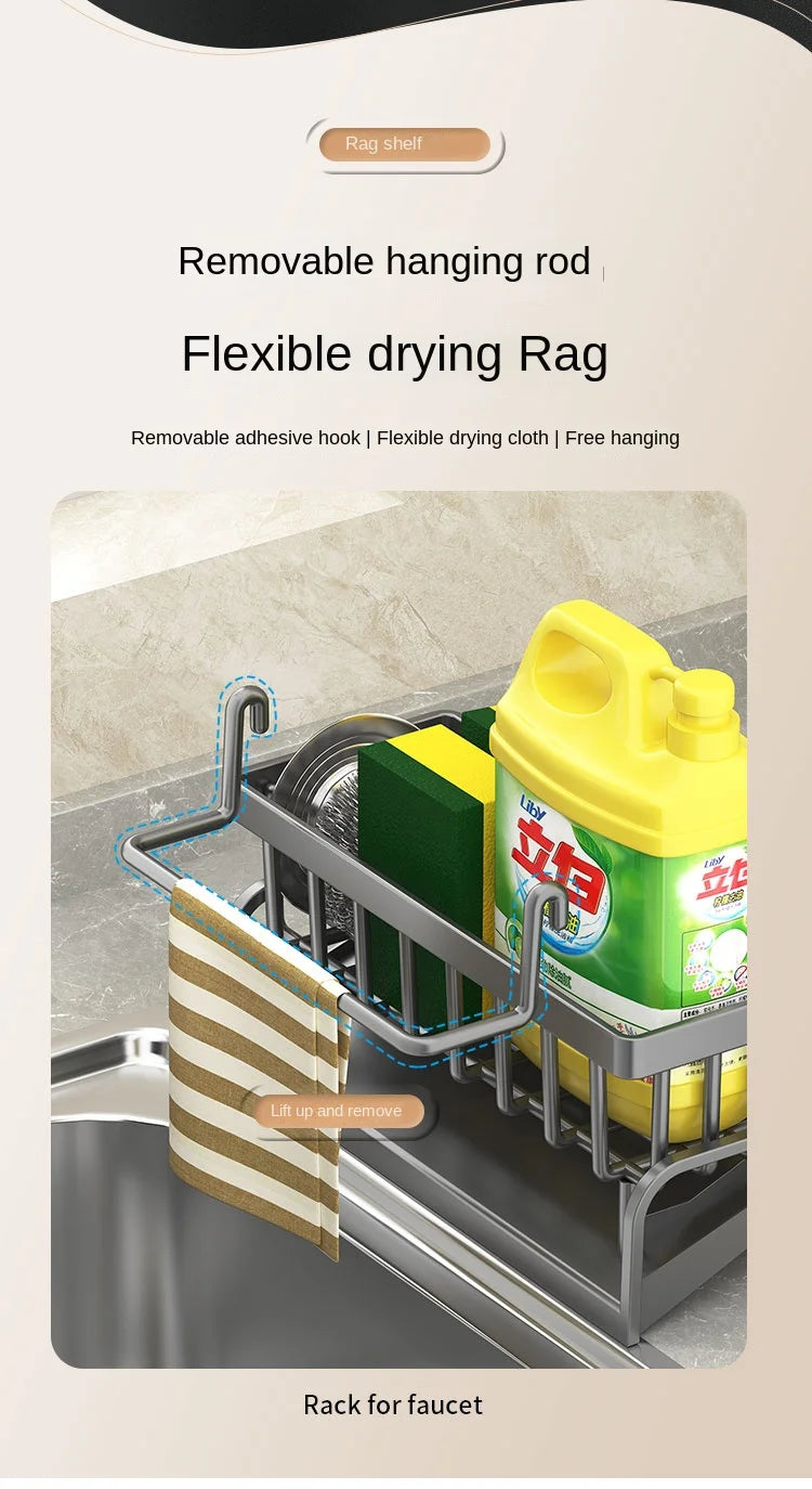Kitchen Shelf Cleaning Cloth Storage Draining Rack Household Detergent Sponge Rack Water Sink Water Sink Water Sink Artifact