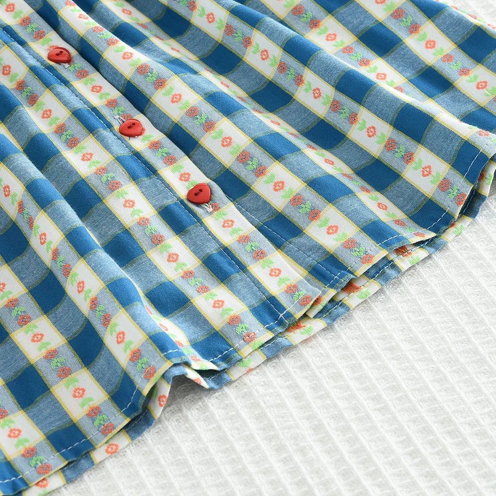 Bear Leader Girls' Summer Fashion Set Children's Flower Print Flying Sleeve Top+Shorts Two Piece Cute Little Girl Refreshing Set