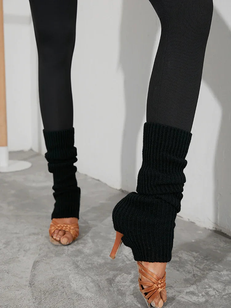 ZYM Winter Latin Dance Socks Leg  Ankle Warmer with Hole Ballet Accessories #WT