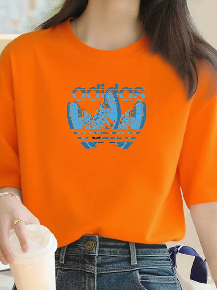 2025 Summer Luxury fashion Milan brand printed T-shirts, pure cotton round-neck casual and trendy Y2K high-end and high quality