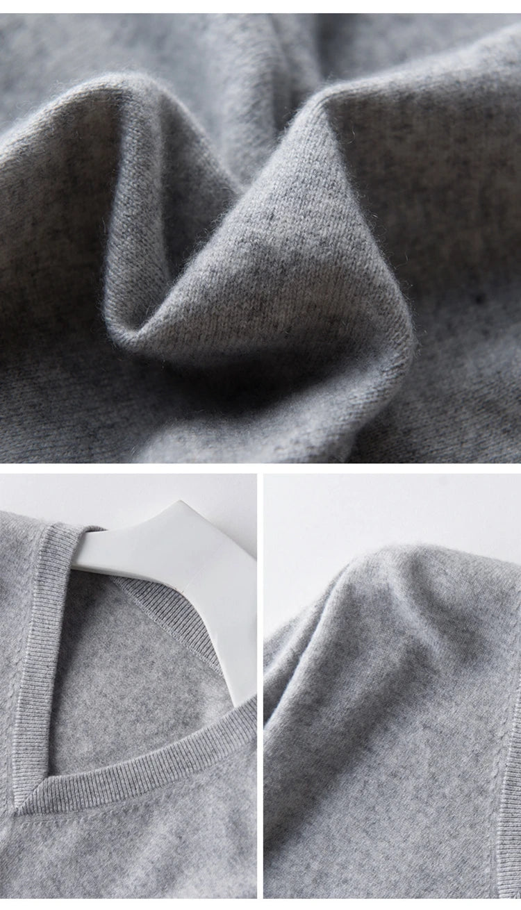 Classic Pullover V-Neck Sweater Men 2024 Autumn Winter Cashmere Cotton Blend Warm Jumper Clothes Pull Homme Man Hombres Sweater