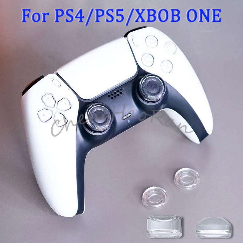 2PCS For PS5 PS4 Xbox One S Xbox Series X/S Joystick Thumbstick Case Transparent Clear Silicone Thumb Stick Grip Cap