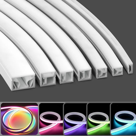 Side Bend Silicone Front Emitting LED Light Channel Flexible Holder Cabinet Kitchen Wardrobe Shelf Lighting