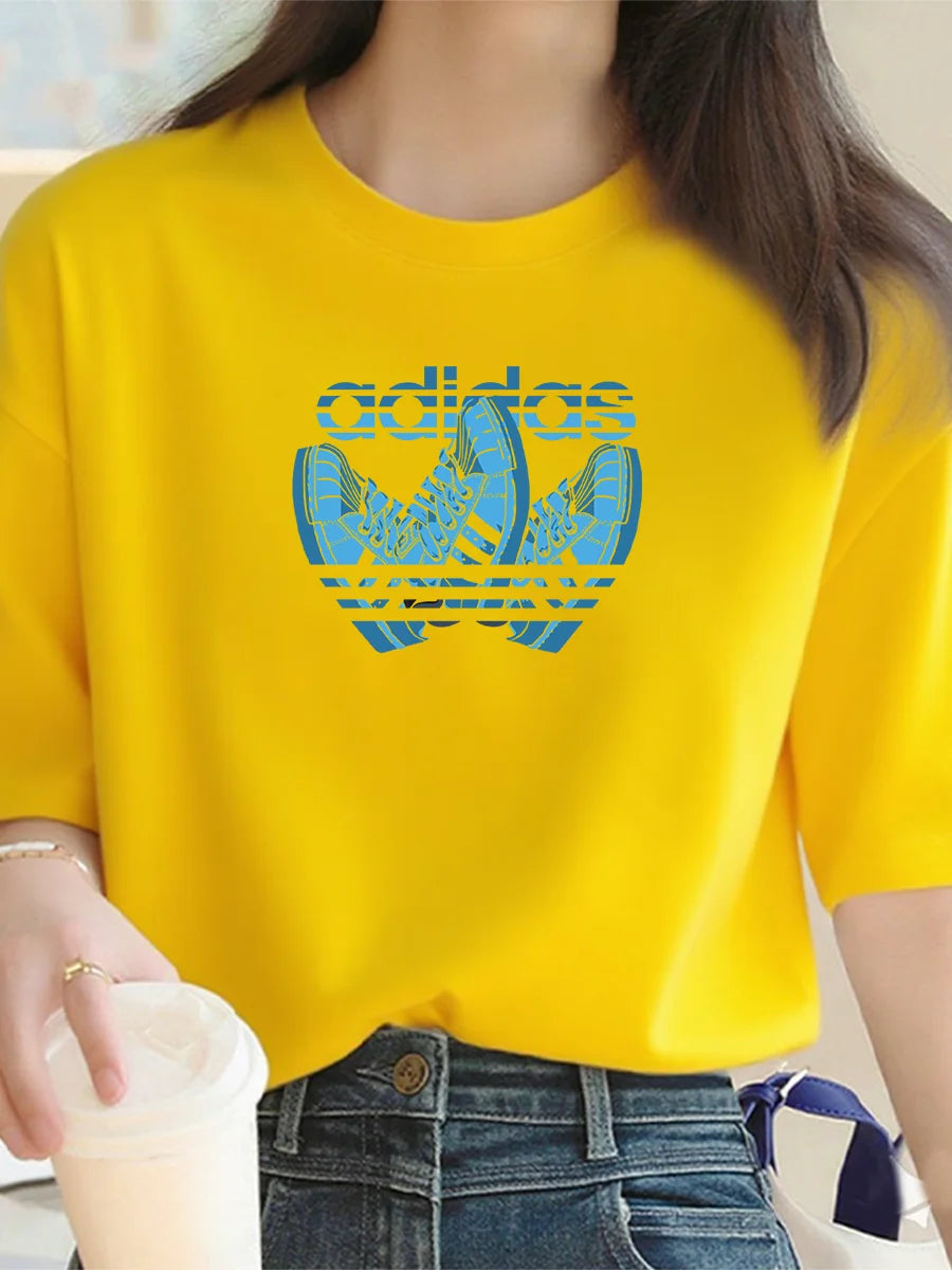 2025 Summer Luxury fashion Milan brand printed T-shirts, pure cotton round-neck casual and trendy Y2K high-end and high quality