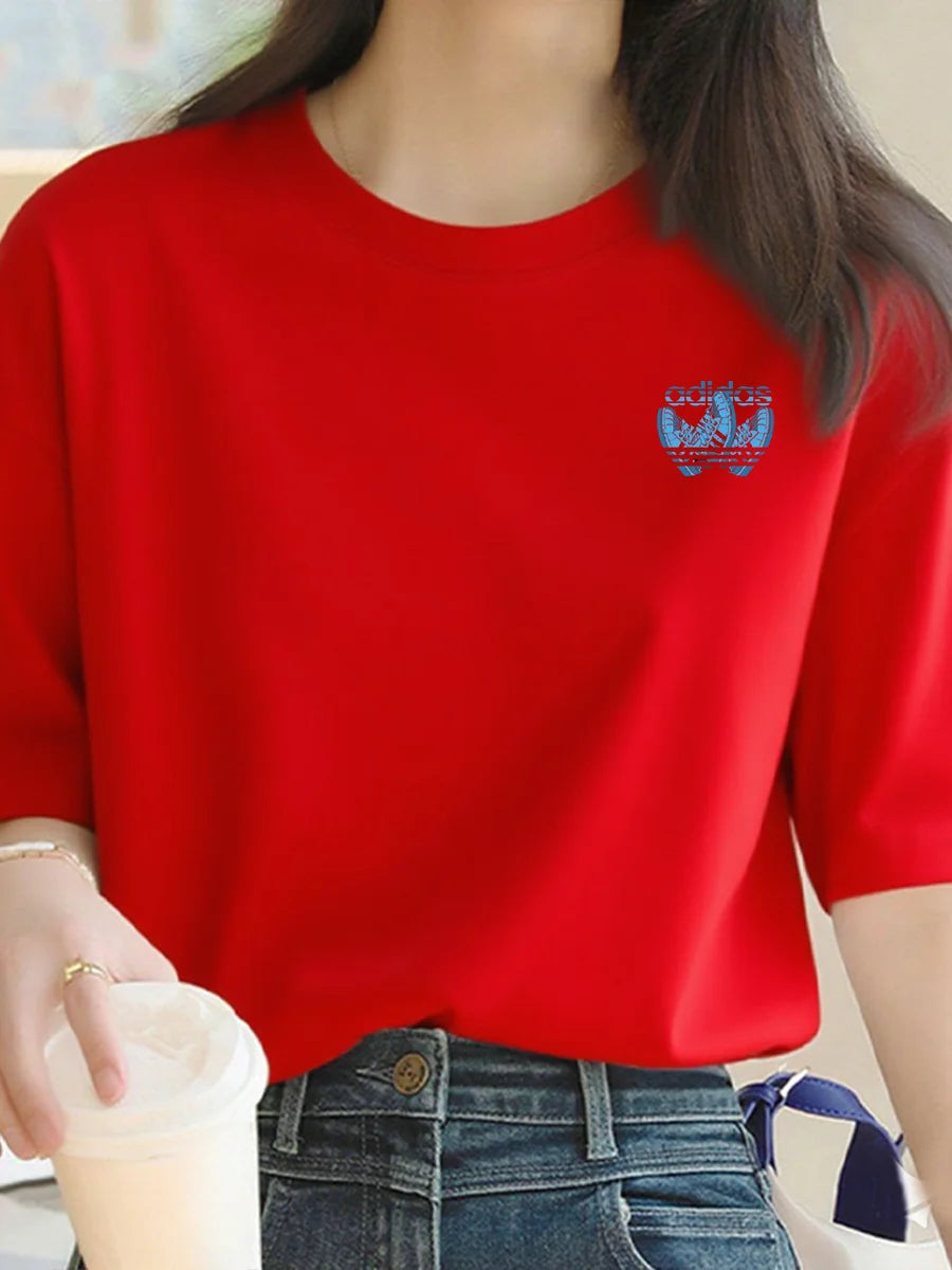 2025 Summer Luxury fashion Milan brand printed T-shirts, pure cotton round-neck casual and trendy Y2K high-end and high quality