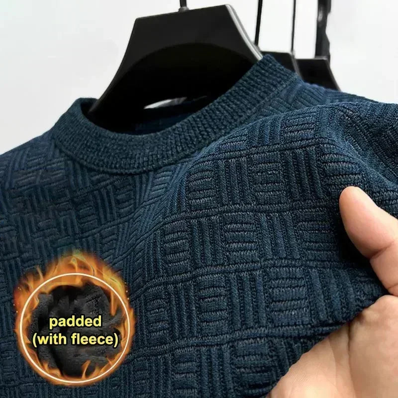 Spring Autumn Pure Wool Pullover Sweater Men O-neck Long-sleeve Cashmere Knitwear Male Clothing Knitted Sweaters Mens Outwear