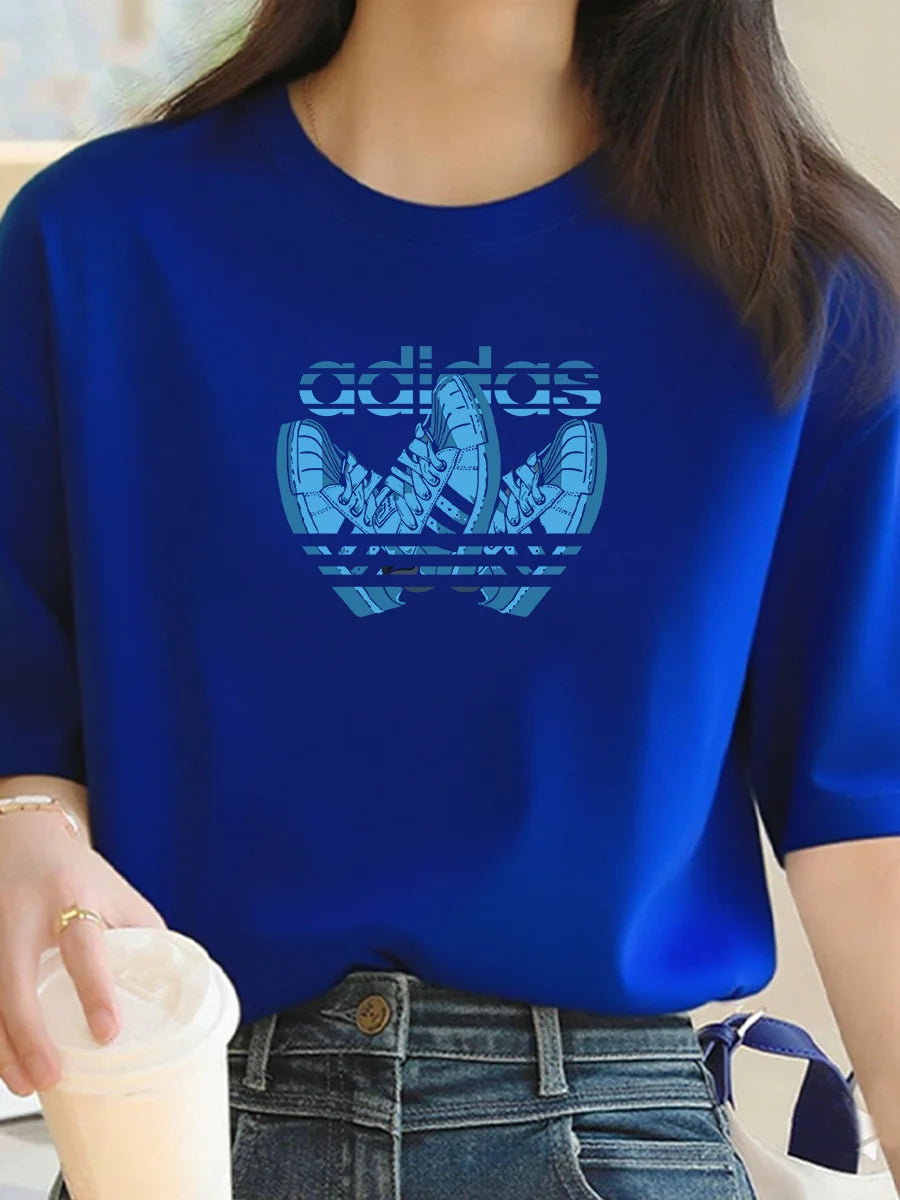 2025 Summer Luxury fashion Milan brand printed T-shirts, pure cotton round-neck casual and trendy Y2K high-end and high quality