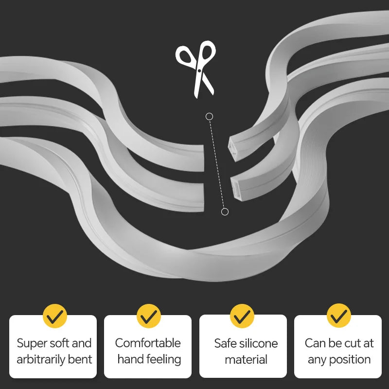 Side Bend Silicone Front Emitting LED Light Channel Flexible Holder Cabinet Kitchen Wardrobe Shelf Lighting