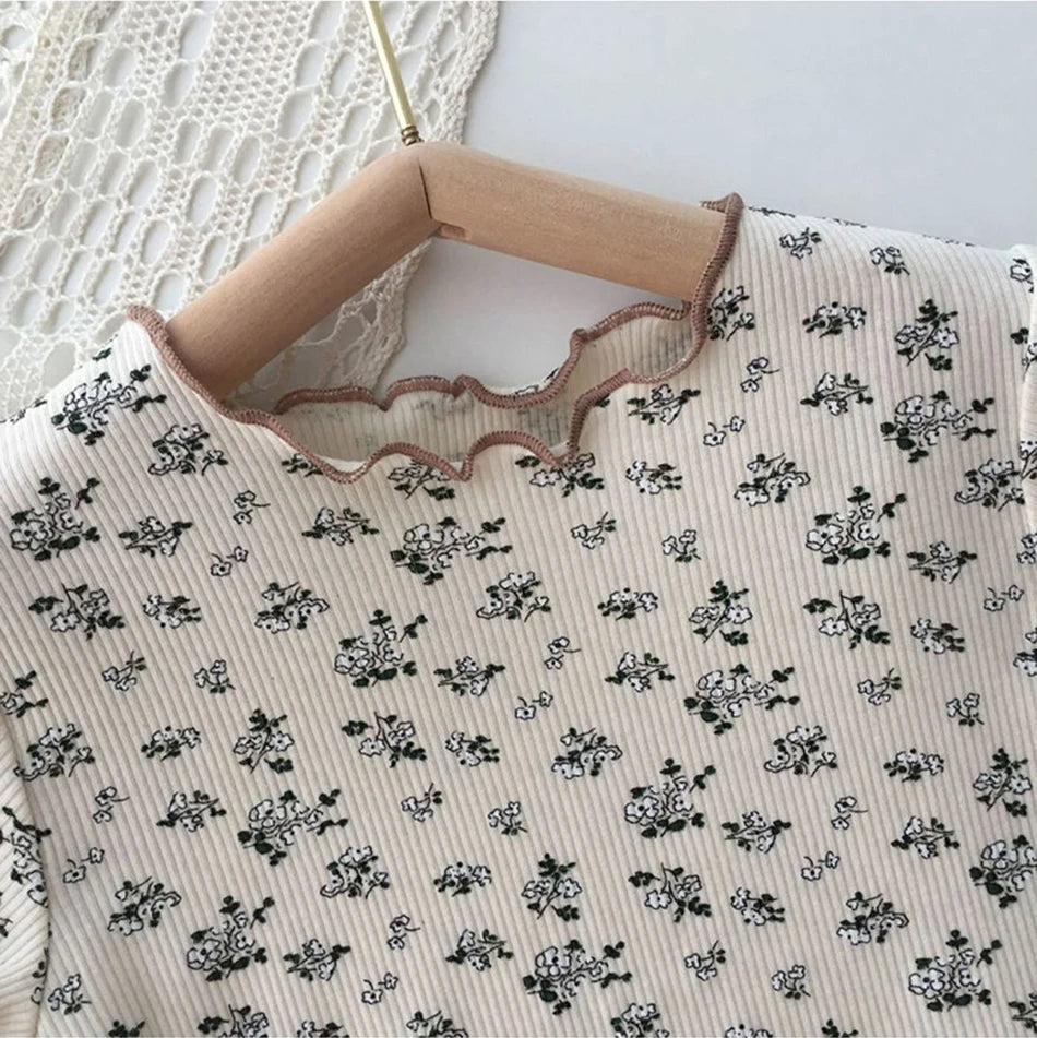 Girls Summer Pajamas Set Short Sleeve Shorts Floral Korean Style Rayon Two Piece Sleepwear Home Loungewear Kids Nightwear Outfit