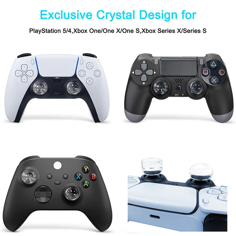2PCS For PS5 PS4 Xbox One S Xbox Series X/S Joystick Thumbstick Case Transparent Clear Silicone Thumb Stick Grip Cap