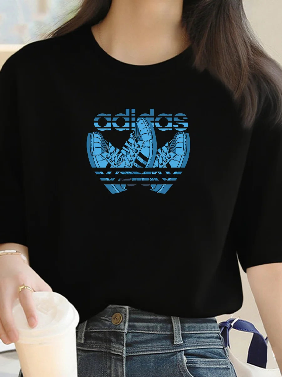 2025 Summer Luxury fashion Milan brand printed T-shirts, pure cotton round-neck casual and trendy Y2K high-end and high quality