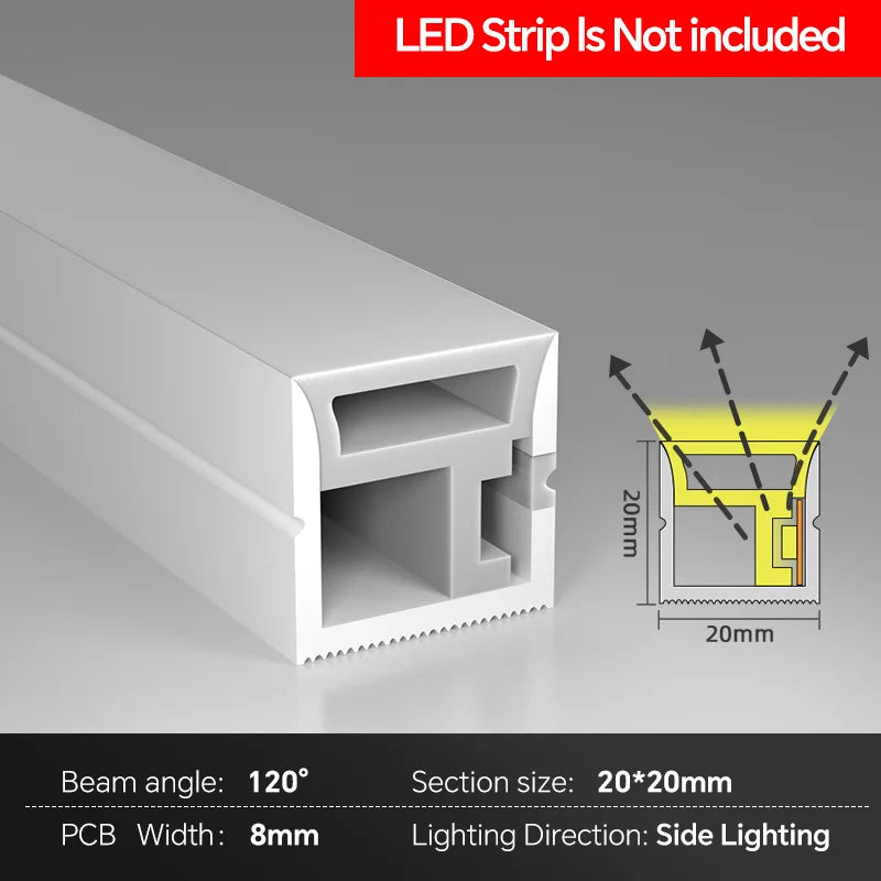Side Bend Silicone Front Emitting LED Light Channel Flexible Holder Cabinet Kitchen Wardrobe Shelf Lighting