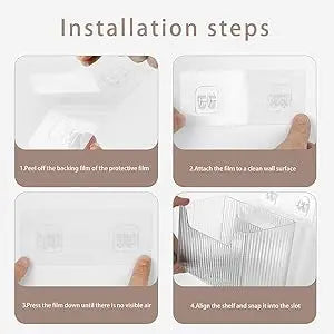 Cloududa Cabinet Door Organizer 1Pcs Adhesive Wall Mounted Organizer Bins Clear Storage Caddy Stackable Basket